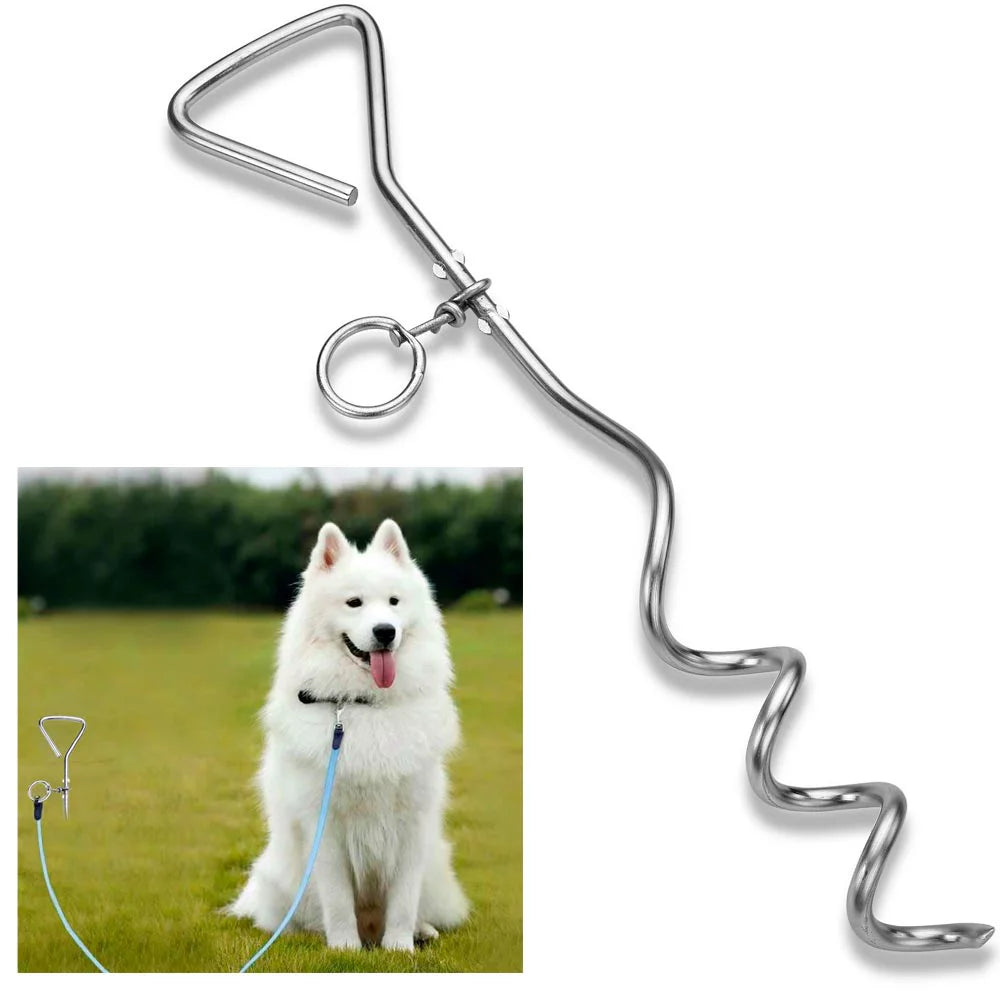 Tie Out Stake w/swivel, útilegu spírall/krókur, jarðfesting