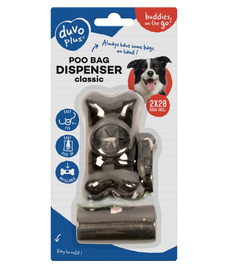 Kúkapokahulstur DUVO með 2 rúllum (2x20 stk)