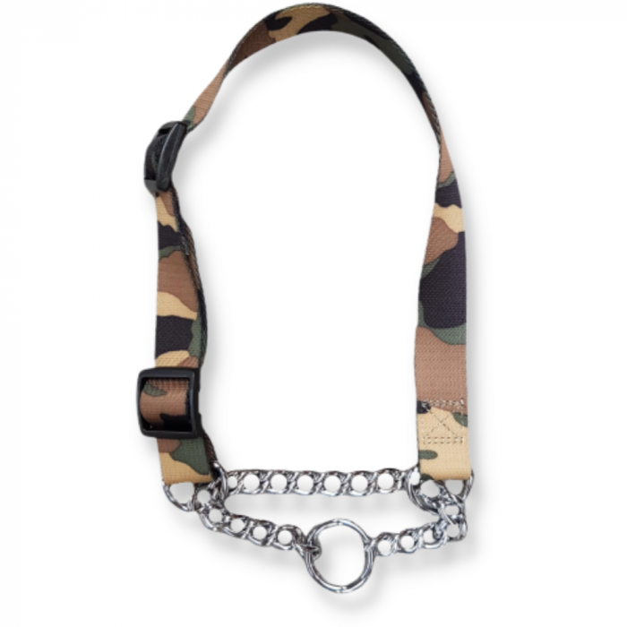 CAMO LINE Hálsól með keðju, military græn (4 stærðir)