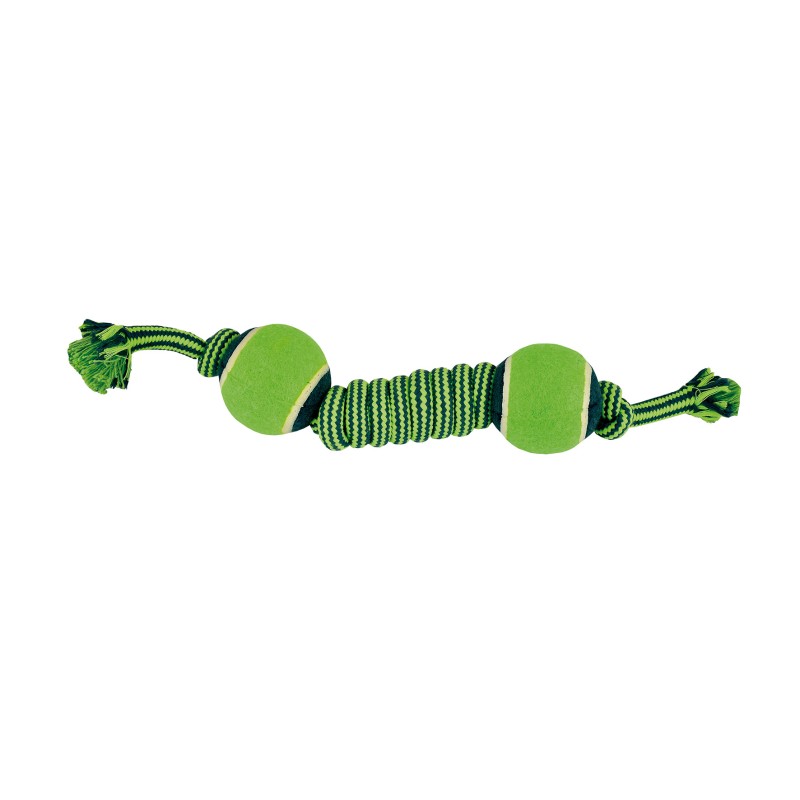 Kaðall með hnútum og tennis bolta 38cm