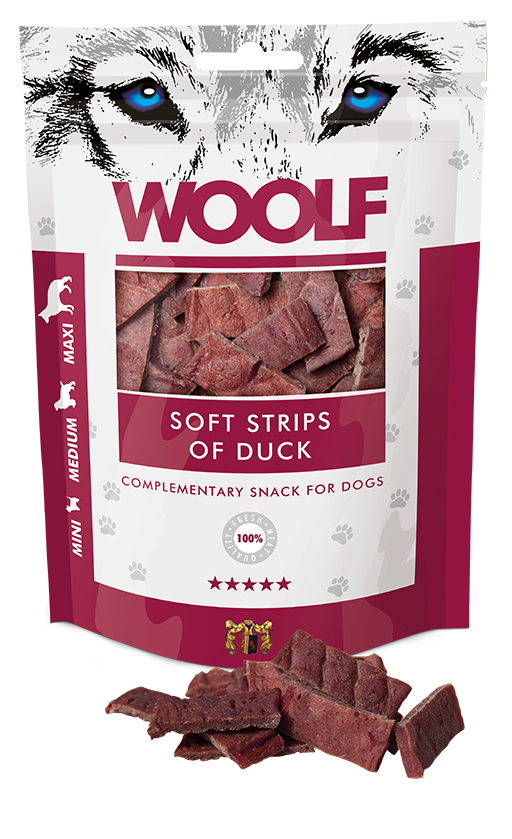 WOOLF - Soft Strips of Duck 100gr