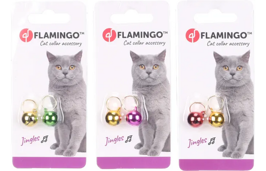 Flamingo Cat Bells, Bjalla á hálsól fyrir ketti (2stk/pk)