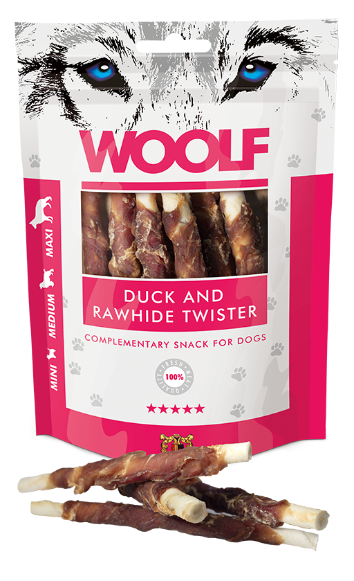 WOOLF - Duck and Rawhide Twister, nagbein 100gr
