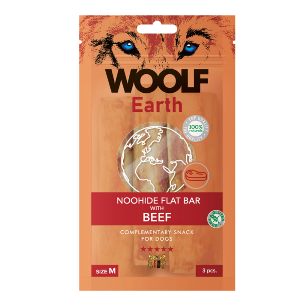 WOOLF - Earth NOOHIDE M Flat Bar Beef, nagstangir 90gr