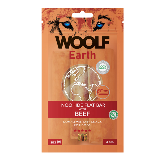 WOOLF - Earth NOOHIDE M Flat Bar Beef, nagstangir 90gr