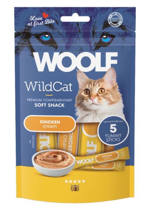 WOOLF WILDCAT Cream: Chicken 5 stk/pk 70 gr