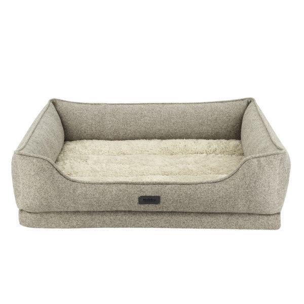 Lúxus bæli "CALBU SOFA", ferkantað með kanti BEIGE (4 stærðir)