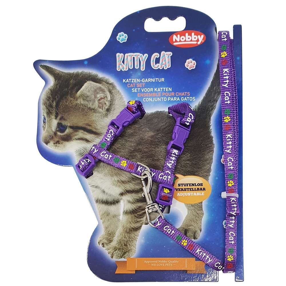 Nobby KITTY CAT Beisli og taumur sett fyrir kettlinga (3 litir)