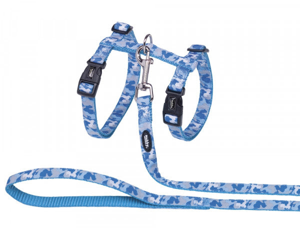 Nobby Beisli og taumur XL CAMOUFLAGE sett fyrir stóra ketti (2 litir)