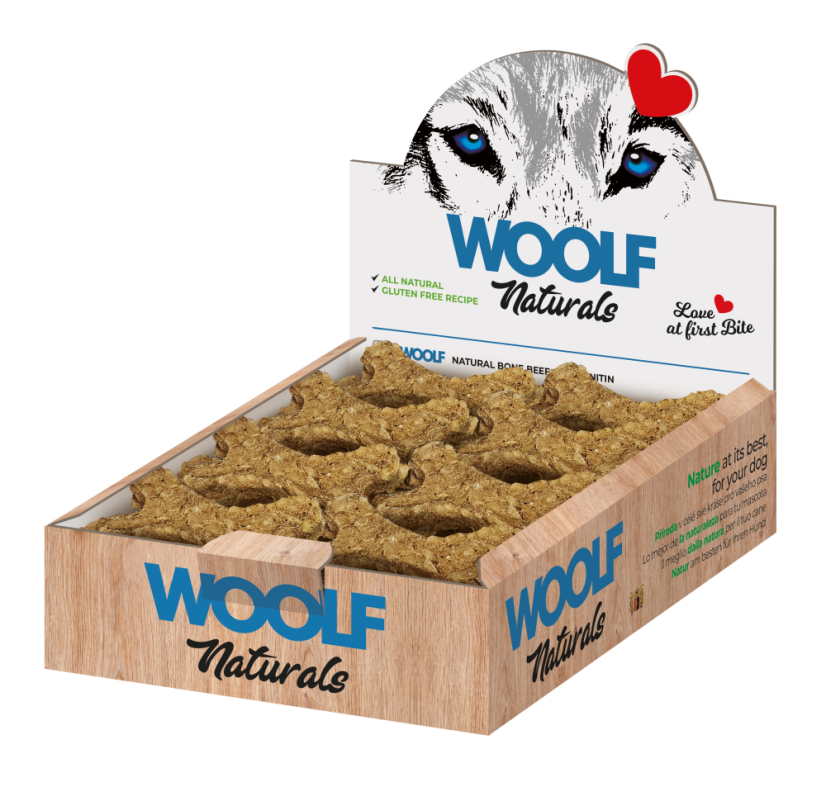WOOLF NATURAL BONE Beef + L-carnitin (lausavara)