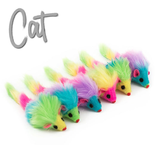 Cat Toy mýs, FURRY RAINBOW MICE