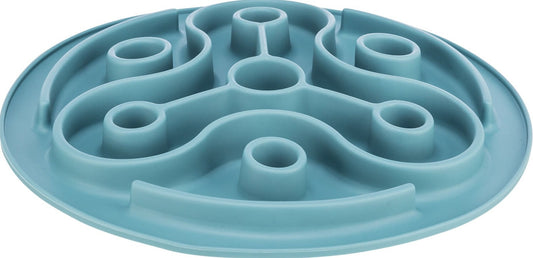 Slow Feed silicone mat, matarskál / motta 28cm, blá