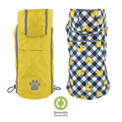 Yellow DUCK REVERSIBLE RAINCOAT, regnjakki (st. 20-45 cm)