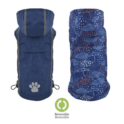 UMBRELLA REVERSIBLE BLUE RAINCOAT, regnjakki (st. 20-45 cm)
