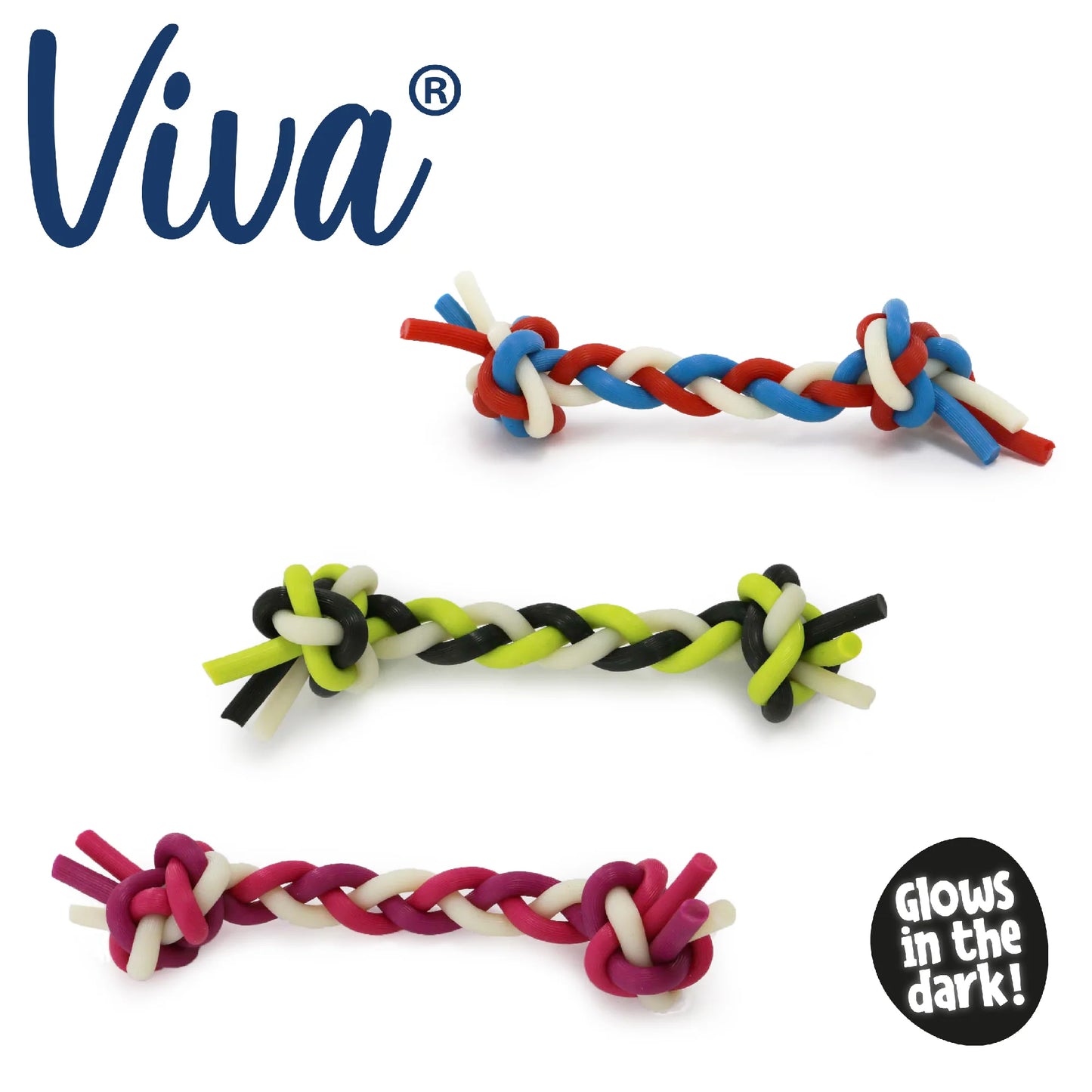 VIVA GLOW IN THE DARK KNOT, gúmmíkaðall