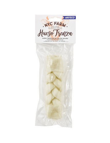 NYC Braided Bone, Flétta úr nautshúð 15 cm