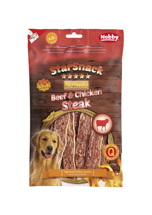 Nobby StarSnack BBQ Beef & Chicken STEAK 113gr