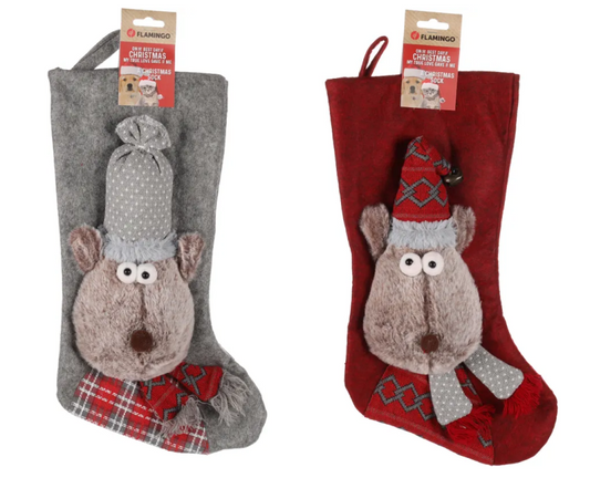 XMAS Stocking with Reindeer, Hreindýr jólasokkur