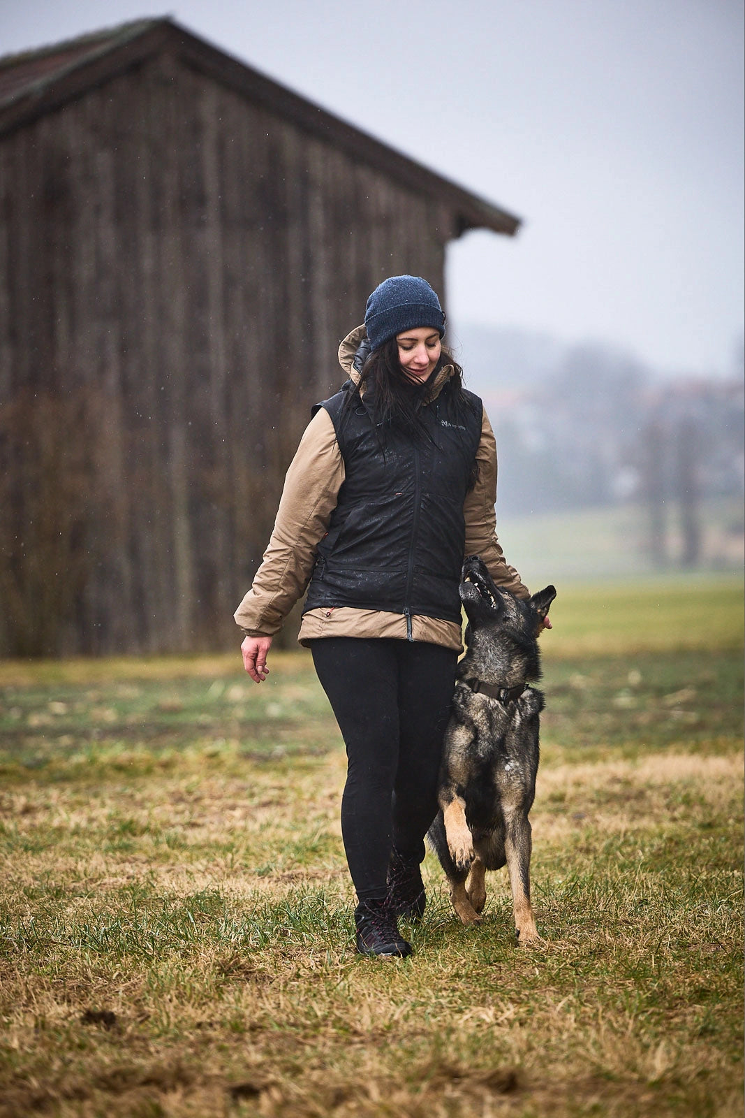 Solid adjustable collar Working Dog - Olive græn