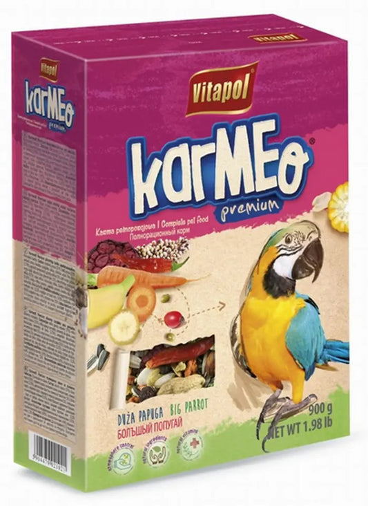 VITAPOL Karmeo Premium páfagaukafóður / stór fugla fóður 900gr